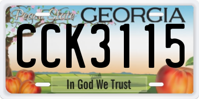 GA license plate CCK3115