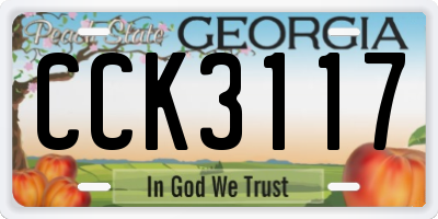 GA license plate CCK3117