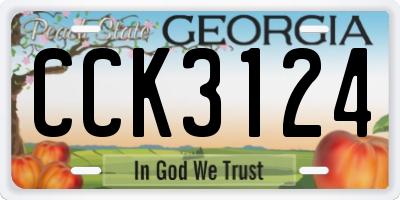 GA license plate CCK3124