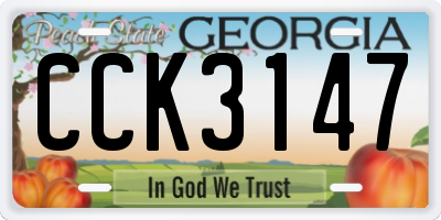 GA license plate CCK3147
