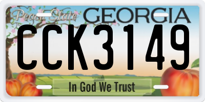GA license plate CCK3149