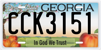 GA license plate CCK3151