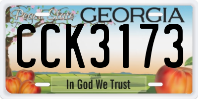 GA license plate CCK3173