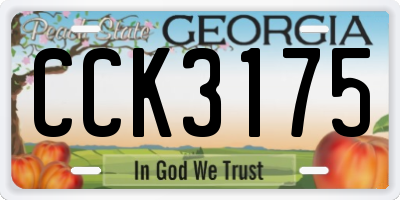 GA license plate CCK3175