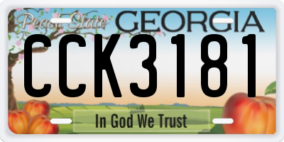 GA license plate CCK3181
