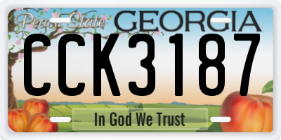 GA license plate CCK3187