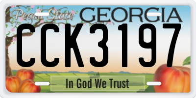 GA license plate CCK3197