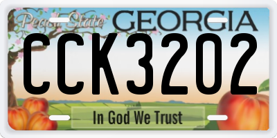 GA license plate CCK3202