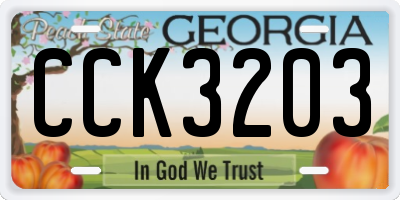 GA license plate CCK3203