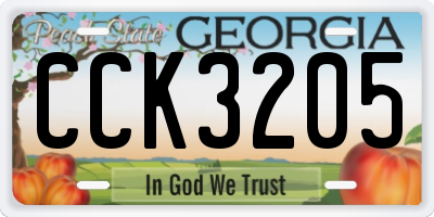 GA license plate CCK3205