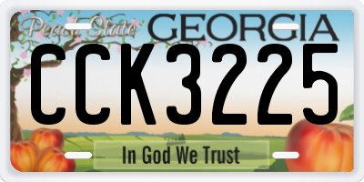 GA license plate CCK3225