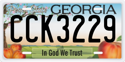GA license plate CCK3229