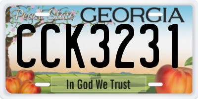 GA license plate CCK3231