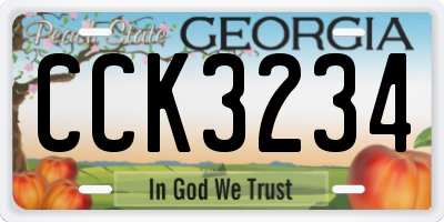 GA license plate CCK3234