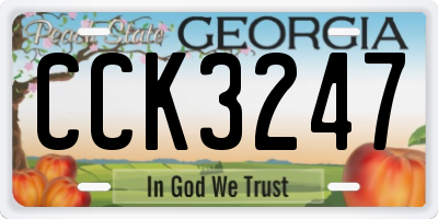 GA license plate CCK3247