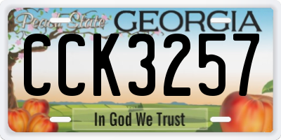 GA license plate CCK3257