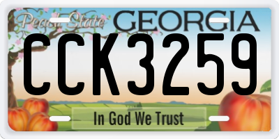 GA license plate CCK3259