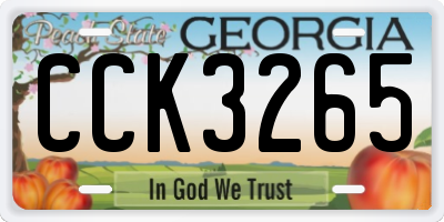GA license plate CCK3265