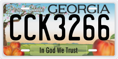 GA license plate CCK3266