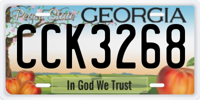 GA license plate CCK3268