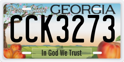 GA license plate CCK3273