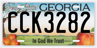 GA license plate CCK3282