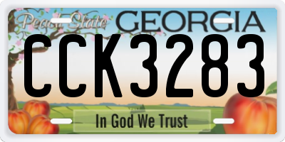 GA license plate CCK3283