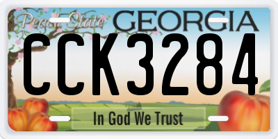GA license plate CCK3284