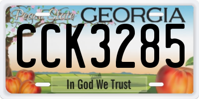GA license plate CCK3285
