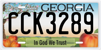 GA license plate CCK3289