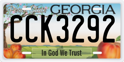 GA license plate CCK3292