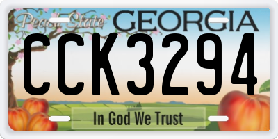 GA license plate CCK3294