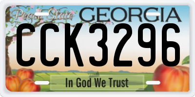 GA license plate CCK3296