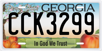 GA license plate CCK3299