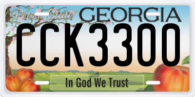 GA license plate CCK3300