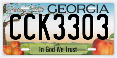 GA license plate CCK3303