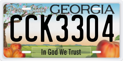 GA license plate CCK3304