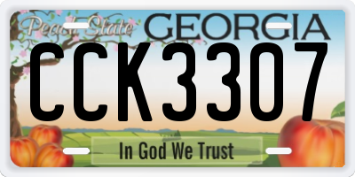 GA license plate CCK3307