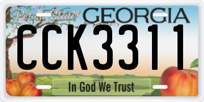 GA license plate CCK3311