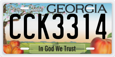 GA license plate CCK3314