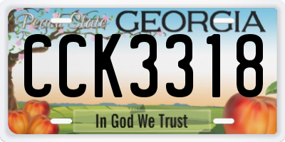 GA license plate CCK3318