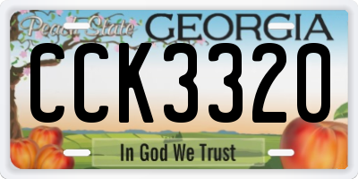 GA license plate CCK3320