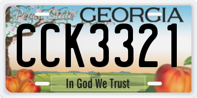 GA license plate CCK3321