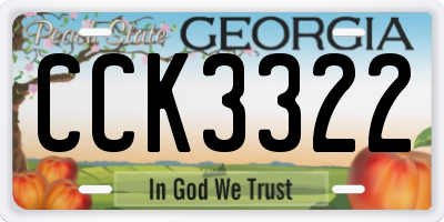 GA license plate CCK3322