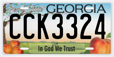 GA license plate CCK3324