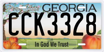 GA license plate CCK3328