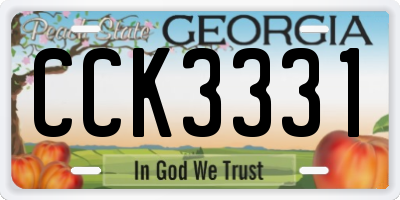 GA license plate CCK3331