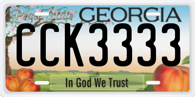GA license plate CCK3333