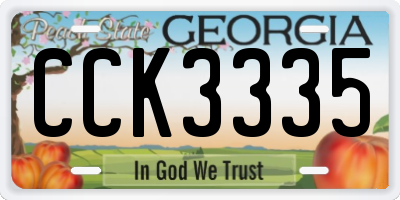 GA license plate CCK3335