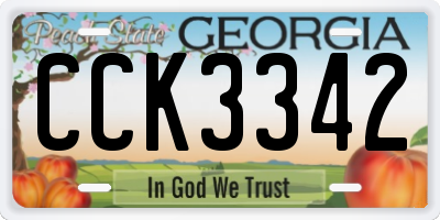 GA license plate CCK3342
